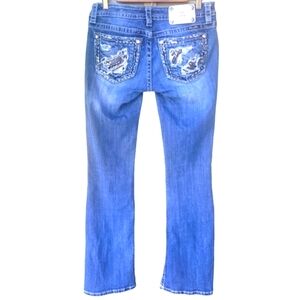 Miss Me Embellished Distessed Boot Cut Jeans Size 28